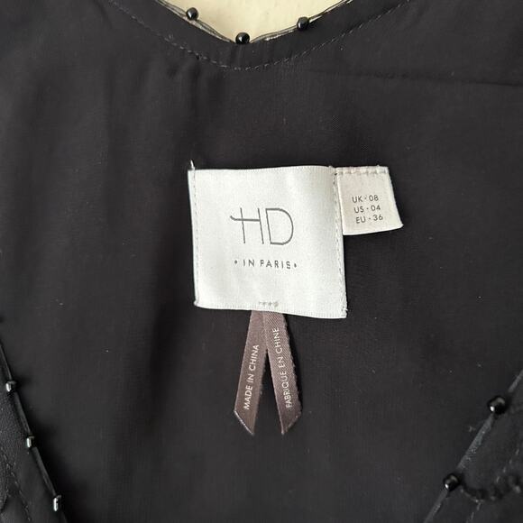 HD In Paris Black Fringe Tank Top US Size 4 - Picture 7 of 9